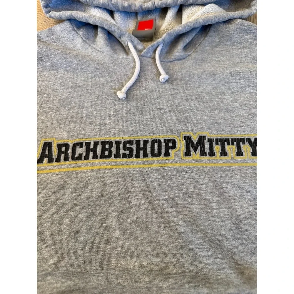 Nike Team Archbishop Mitty Hoodie‎ L Gray Made in Mexico Vintage Y2K